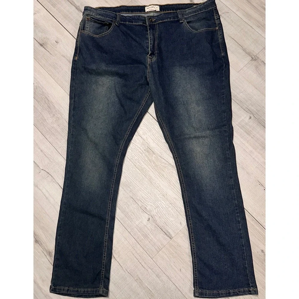 Smith Mills Denim Jeans Men's Size 44x32 Straight Leg Blue Stretch